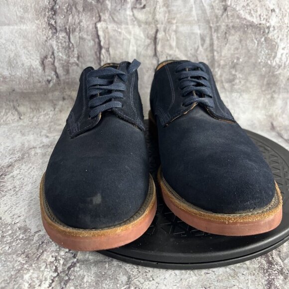 Walk Over Nubuck Suede Leather Shoes Mens Size US 10 M Navy Oxford Made in USA - Picture 2 of 7